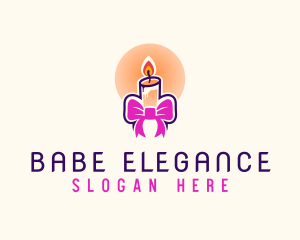 Candle Ribbon Gift logo design