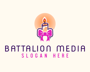 Candle Ribbon Gift logo design