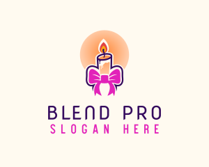 Candle Ribbon Gift logo design