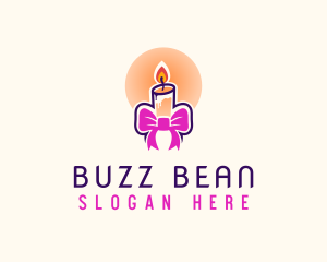 Candle Ribbon Gift logo design