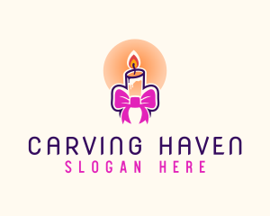 Candle Ribbon Gift logo design