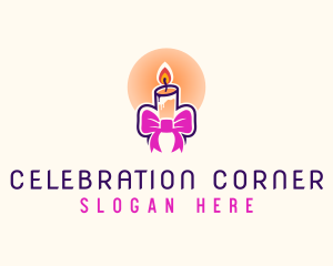 Candle Ribbon Gift logo design