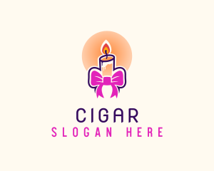 Candle Ribbon Gift logo design