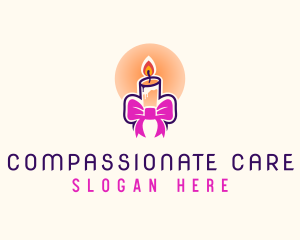 Candle Ribbon Gift logo design