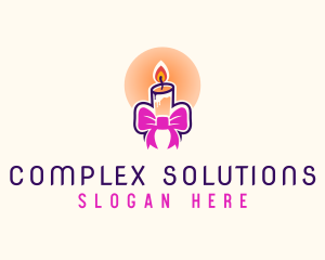 Candle Ribbon Gift logo design