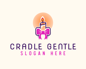 Candle Ribbon Gift logo design