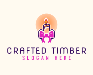 Candle Ribbon Gift logo design