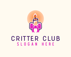 Candle Ribbon Gift logo design