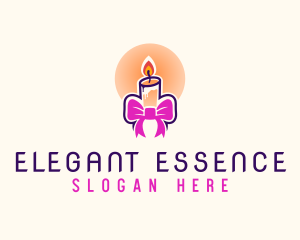 Candle Ribbon Gift logo design