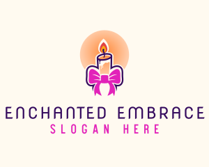 Candle Ribbon Gift logo design