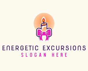 Candle Ribbon Gift logo design