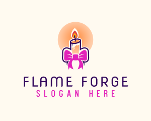 Candle Ribbon Gift logo design