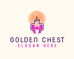 Candle Ribbon Gift logo design