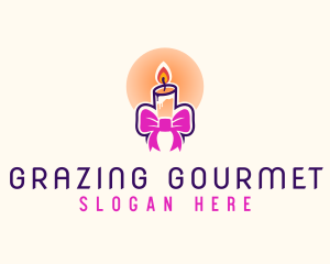 Candle Ribbon Gift logo design