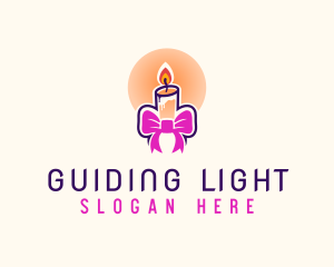 Candle Ribbon Gift logo design