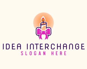 Candle Ribbon Gift logo design