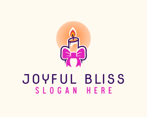 Candle Ribbon Gift logo design