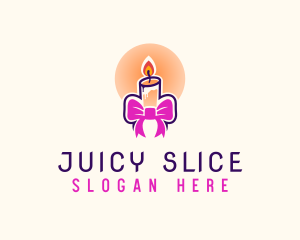 Candle Ribbon Gift logo design