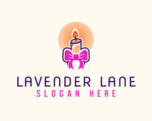 Candle Ribbon Gift logo design