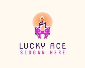 Candle Ribbon Gift logo design