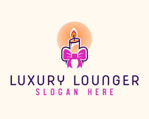 Candle Ribbon Gift logo design