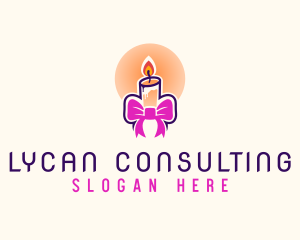 Candle Ribbon Gift logo design