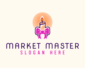 Candle Ribbon Gift logo design