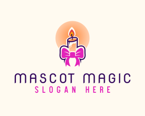 Candle Ribbon Gift logo design