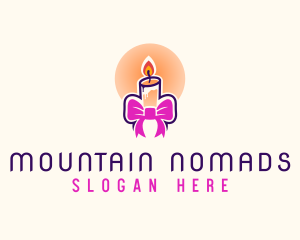 Candle Ribbon Gift logo design