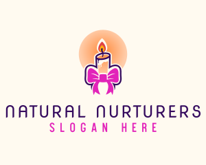 Candle Ribbon Gift logo design