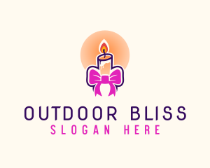 Candle Ribbon Gift logo design