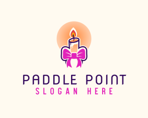 Candle Ribbon Gift logo design