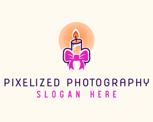 Candle Ribbon Gift logo design