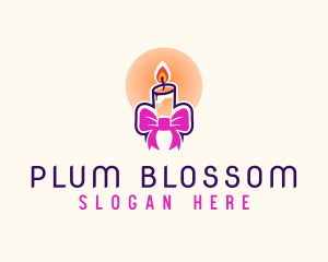 Candle Ribbon Gift logo design