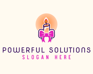 Candle Ribbon Gift logo design