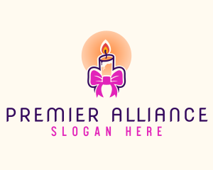 Candle Ribbon Gift logo design