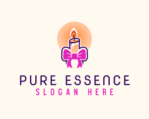 Candle Ribbon Gift logo design