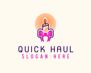 Candle Ribbon Gift logo design