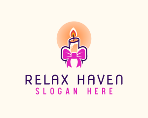 Candle Ribbon Gift logo design