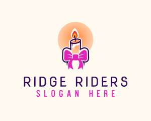 Candle Ribbon Gift logo design