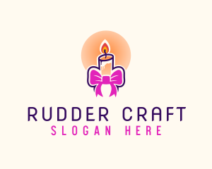 Candle Ribbon Gift logo design