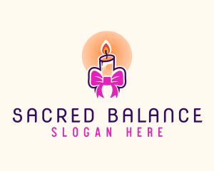 Candle Ribbon Gift logo design