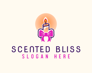 Candle Ribbon Gift logo design