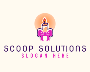 Candle Ribbon Gift logo design