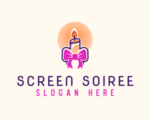 Candle Ribbon Gift logo design