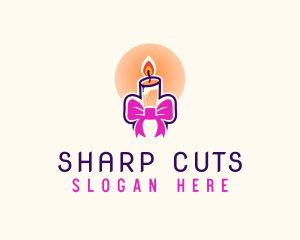 Candle Ribbon Gift logo design