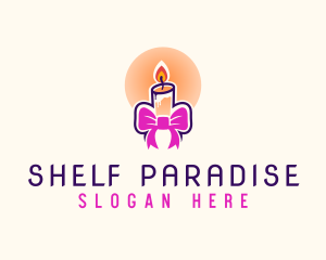 Candle Ribbon Gift logo design