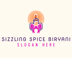 Candle Ribbon Gift logo design