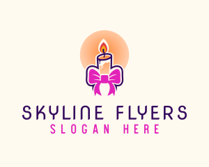 Candle Ribbon Gift logo design