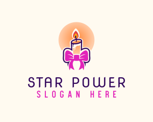 Candle Ribbon Gift logo design